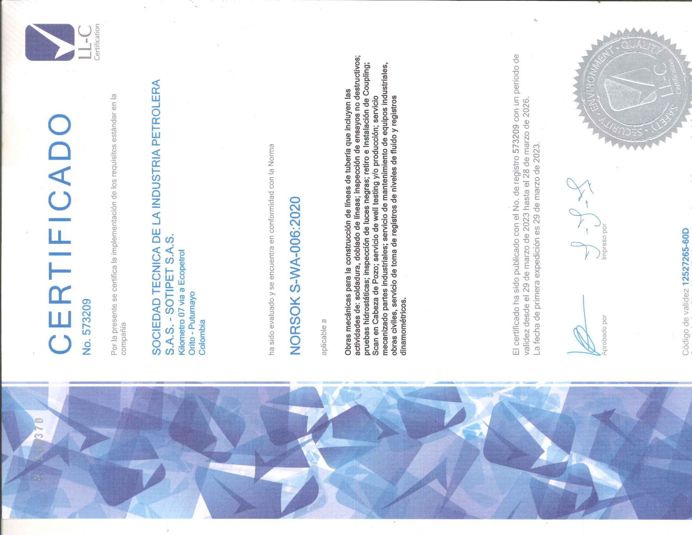 NORSOK S-WA-006:2020